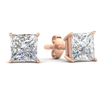 Princess-Cut Diamond Solitaire Stud Earrings [IGI Certified]
