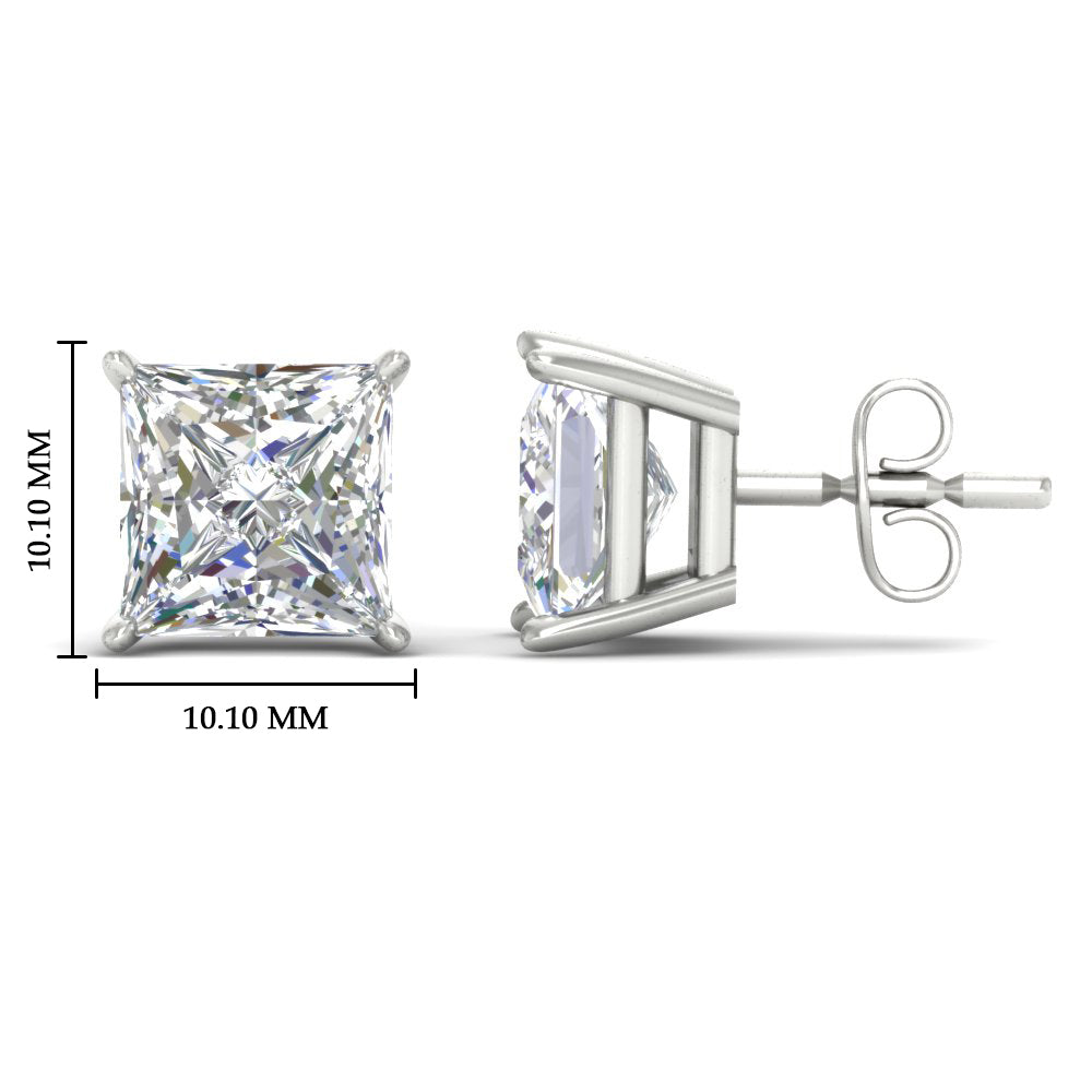 Princess-Cut Diamond Solitaire Stud Earrings [IGI Certified]