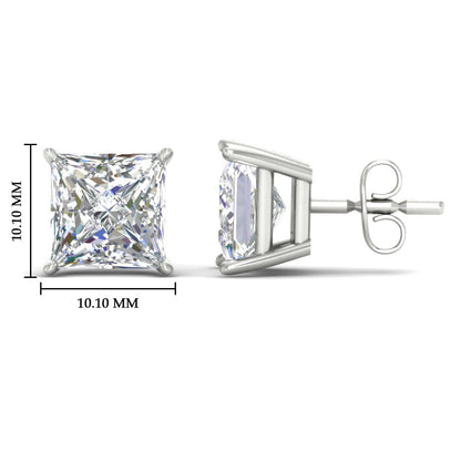 Princess-Cut Diamond Solitaire Stud Earrings [IGI Certified]