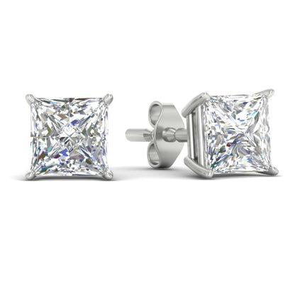 Princess-Cut Diamond Solitaire Stud Earrings [IGI Certified]