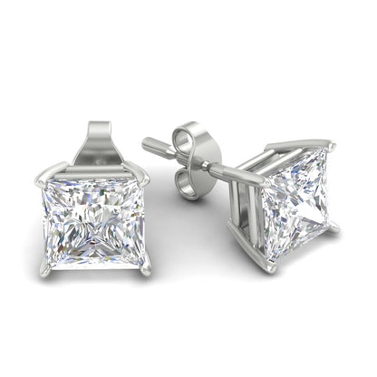 Princess-Cut Diamond Solitaire Stud Earrings [IGI Certified]