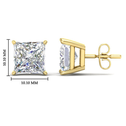 Princess-Cut Diamond Solitaire Stud Earrings [IGI Certified]