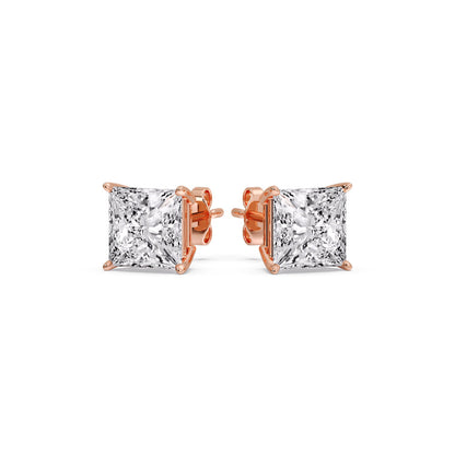 Princess-Cut Diamond Solitaire Stud Earrings [IGI Certified]
