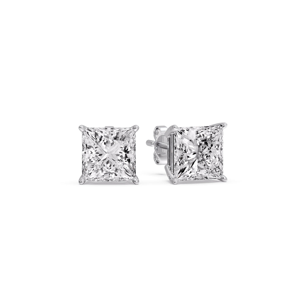 Princess-Cut Diamond Solitaire Stud Earrings [IGI Certified]