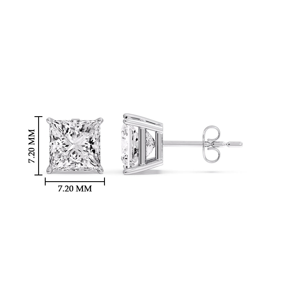 Princess-Cut Diamond Solitaire Stud Earrings [IGI Certified]
