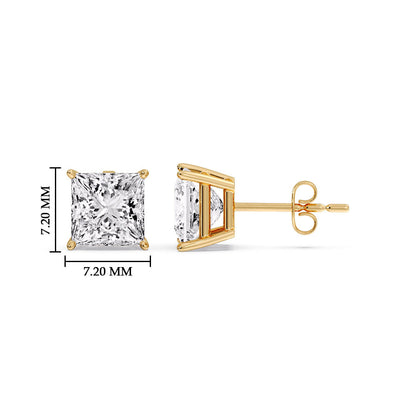Princess-Cut Diamond Solitaire Stud Earrings [IGI Certified]