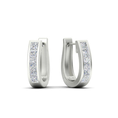 Channel Set Huggie Hoop Earring