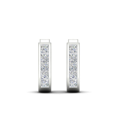 Channel Set Huggie Hoop Earring