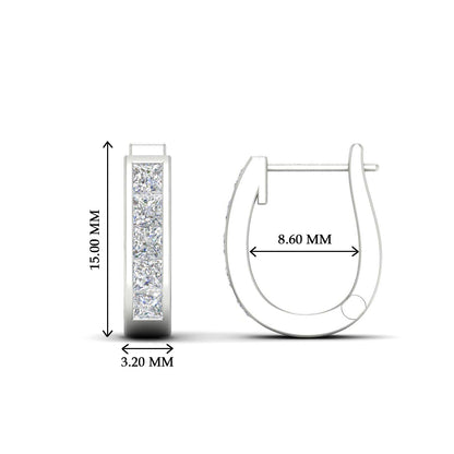 Channel Set Huggie Hoop Earring