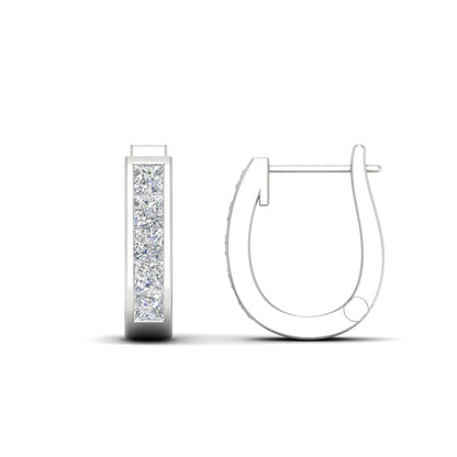 Channel Set Huggie Hoop Earring