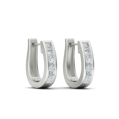 Channel Set Huggie Hoop Earring