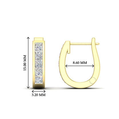 Channel Set Huggie Hoop Earring