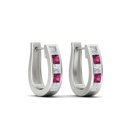 Channel Set Huggie Hoop Earring