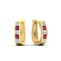 Channel Set Huggie Hoop Earring