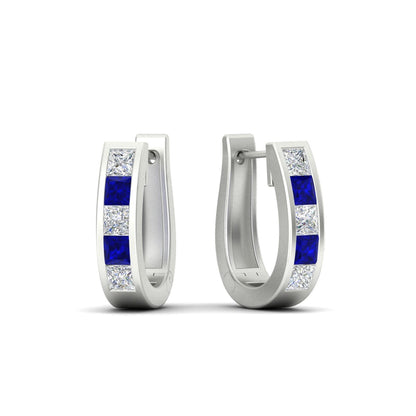 Channel Set Huggie Hoop Earring