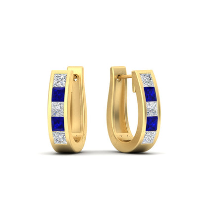 Channel Set Huggie Hoop Earring
