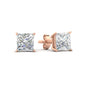 Princess-Cut Diamond Solitaire Stud Earrings [IGI Certified]