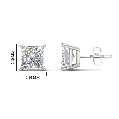 Princess-Cut Diamond Solitaire Stud Earrings [IGI Certified]