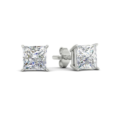 Princess-Cut Diamond Solitaire Stud Earrings [IGI Certified]