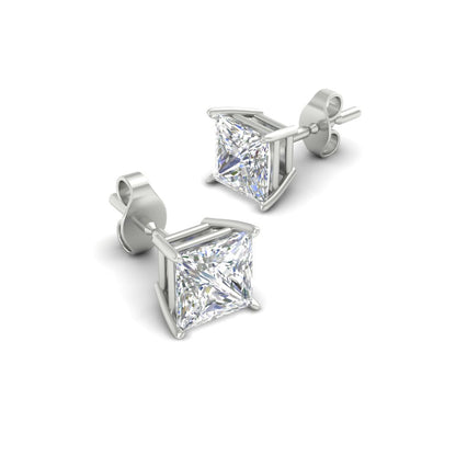 Princess-Cut Diamond Solitaire Stud Earrings [IGI Certified]