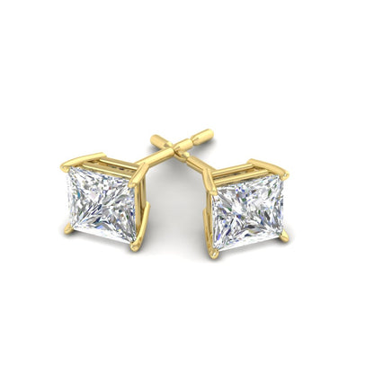 Princess-Cut Diamond Solitaire Stud Earrings [IGI Certified]