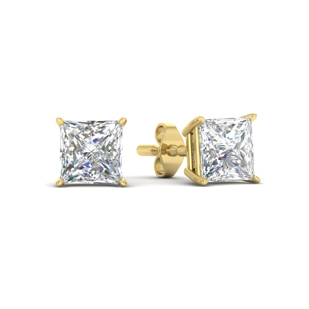 Princess-Cut Diamond Solitaire Stud Earrings [IGI Certified]