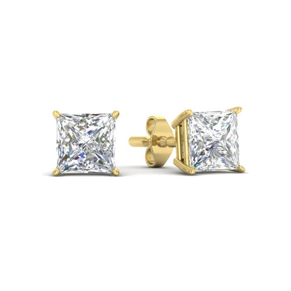 Princess-Cut Diamond Solitaire Stud Earrings [IGI Certified]