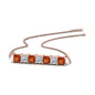 Princess Cut Horizontal Bar Pendant