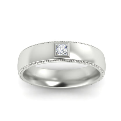 Princess Cut Mens Comfort Fit Promise Ring