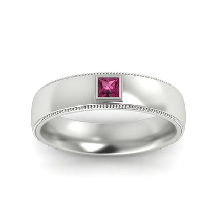 Princess Cut Mens Comfort Fit Promise Ring