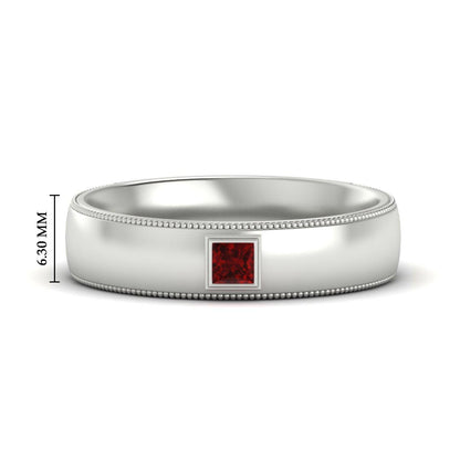 Princess Cut Mens Comfort Fit Promise Ring