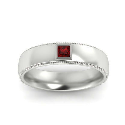 Princess Cut Mens Comfort Fit Promise Ring