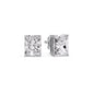 IGI Certified Basket Stud Earrings Set With Radiant Cut Diamonds