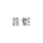 IGI Certified Basket Stud Earrings Set With Radiant Cut Diamonds