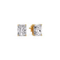 IGI Certified Basket Stud Earrings Set With Radiant Cut Diamonds