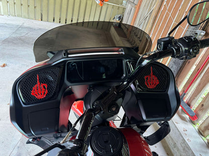 98-2024+ Road Glide 3D middle finger speakers grill covers set