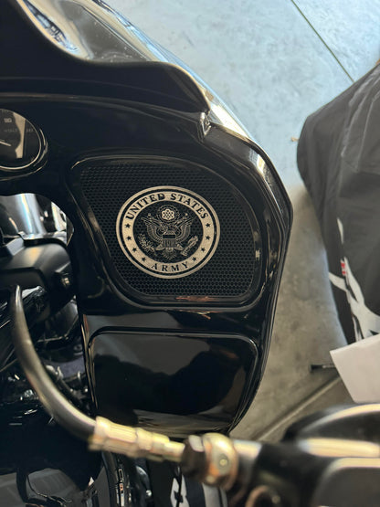 98-2024+ Road Glide 3D Army seal speakers grill covers set