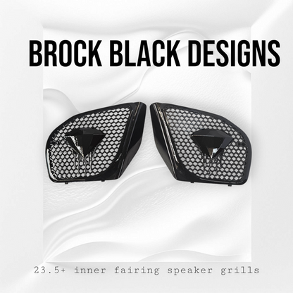 98 to 2024+ Road Glide 3D blood diamond speakers grill covers set
