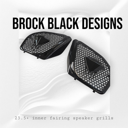 98 to 2024+ Road Glide 3D blood diamond speakers grill covers set