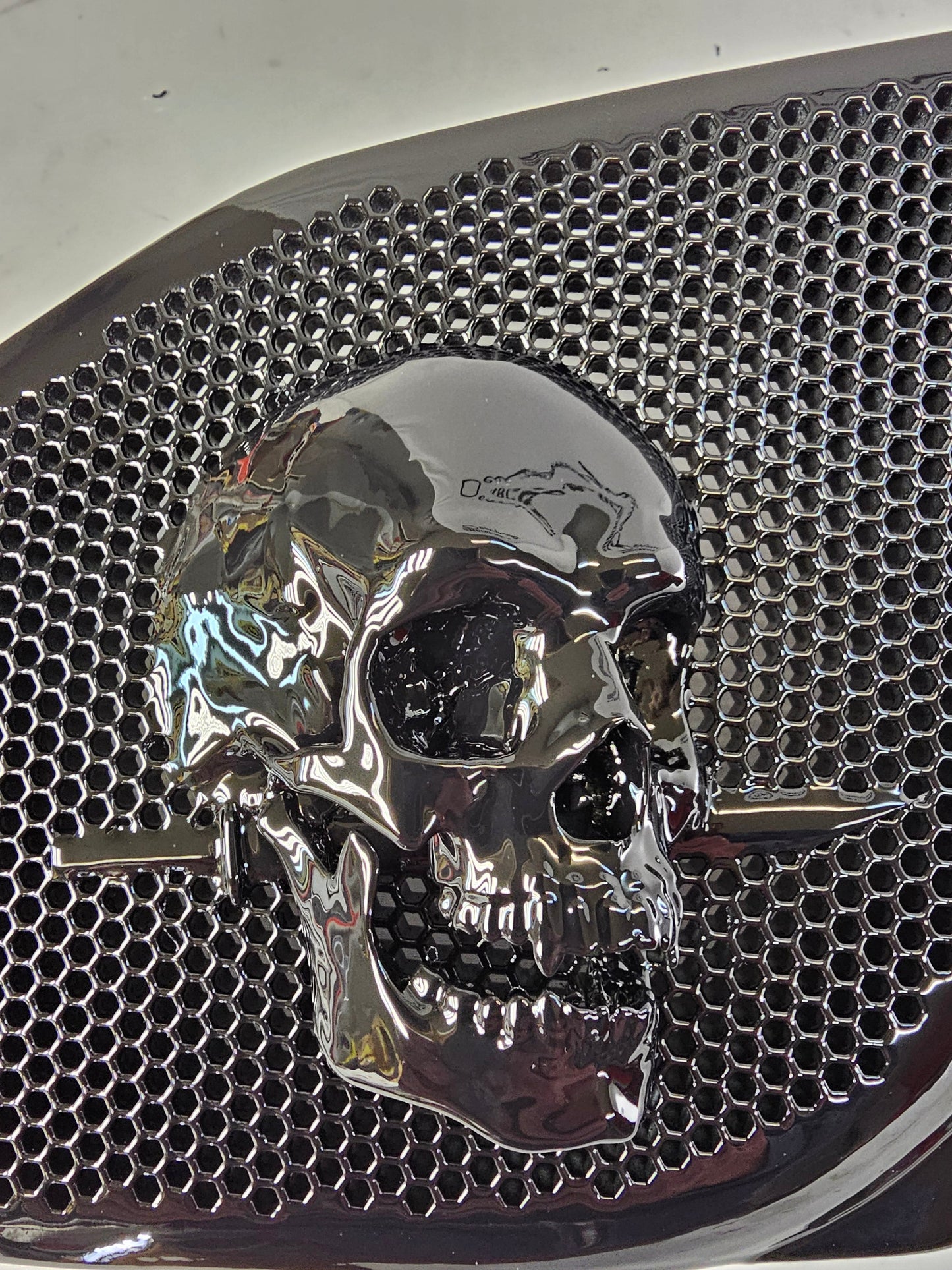 98 to 2024+ Road Glide 3D skull and dagger speakers grill covers set
