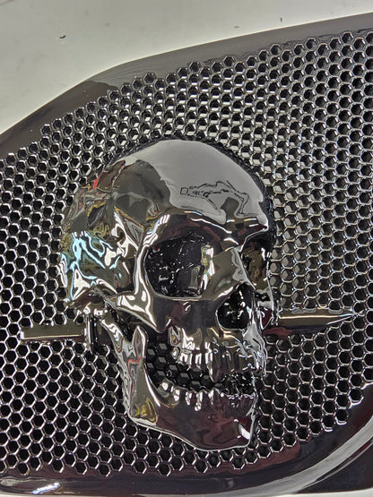 98 to 2024+ Road Glide 3D skull and dagger speakers grill covers set