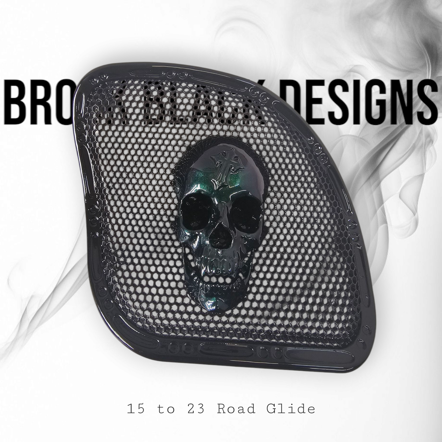 98 to 2024+ Road Glide 3D vampire speakers grill covers set