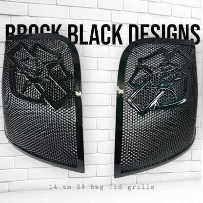 14-24 Harley Davidson bag lid Speaker Grill Cover shark theme