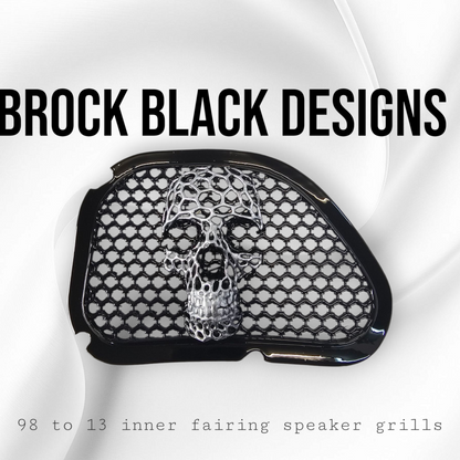 98-2024+ Road Glide 3D webbed Skull speakers grill covers set