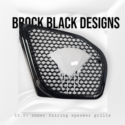 98 to 2024+ Road Glide 3D blood diamond speakers grill covers set