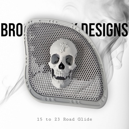 98 to 2024+ Road Glide 3D vampire speakers grill covers set