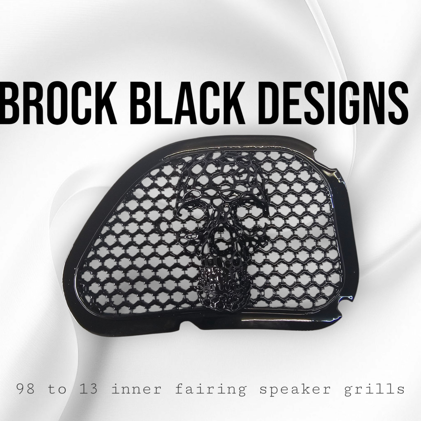 98-2024+ Road Glide 3D webbed Skull speakers grill covers set