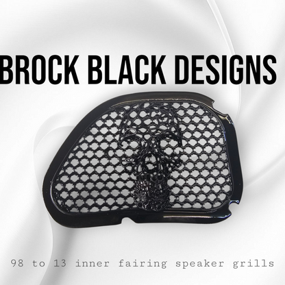 98-2024+ Road Glide 3D webbed Skull speakers grill covers set