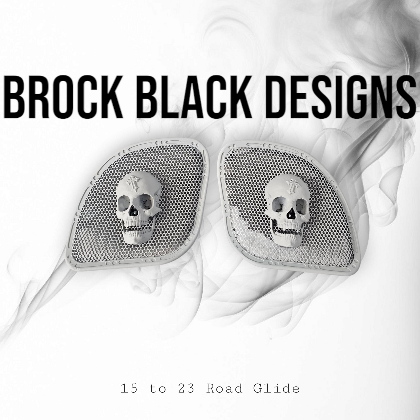 98 to 2024+ Road Glide 3D vampire speakers grill covers set