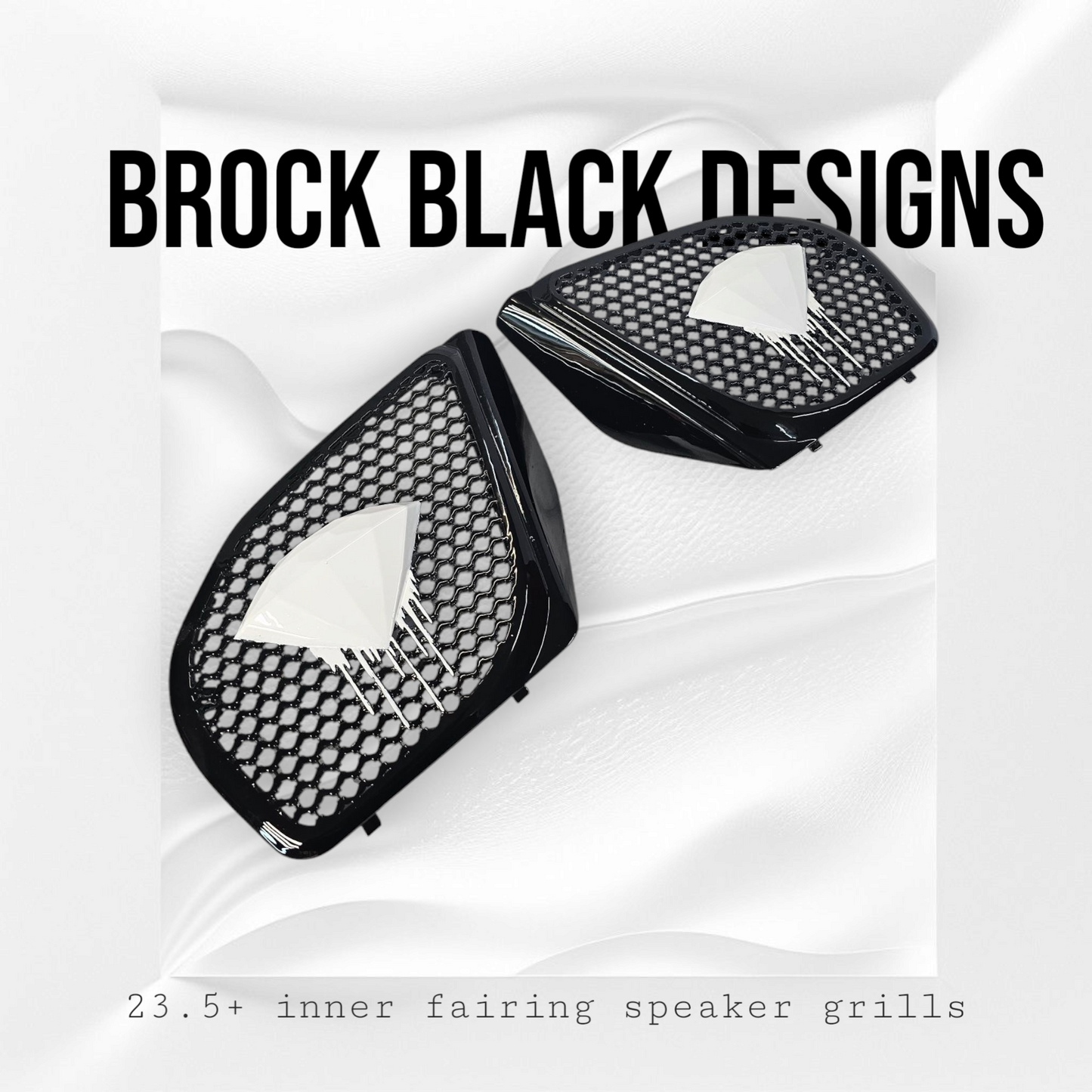 98 to 2024+ Road Glide 3D blood diamond speakers grill covers set